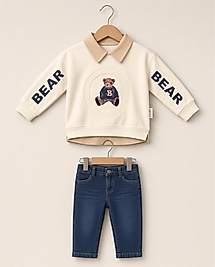 Bear baskılı Sweat Pantalon takım